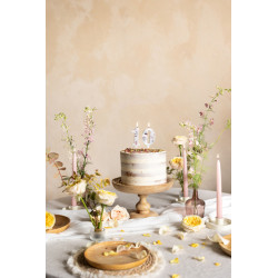 Narozeninová svíčka číslo '0', bílá s okvětními lístky